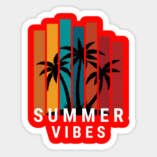 Colorful Summer Vibes Illustrated,best summer Sticker